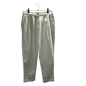 LL Bean Pants Women's Size 10 Beige Original Fit 100% Cotton Tapered Leg